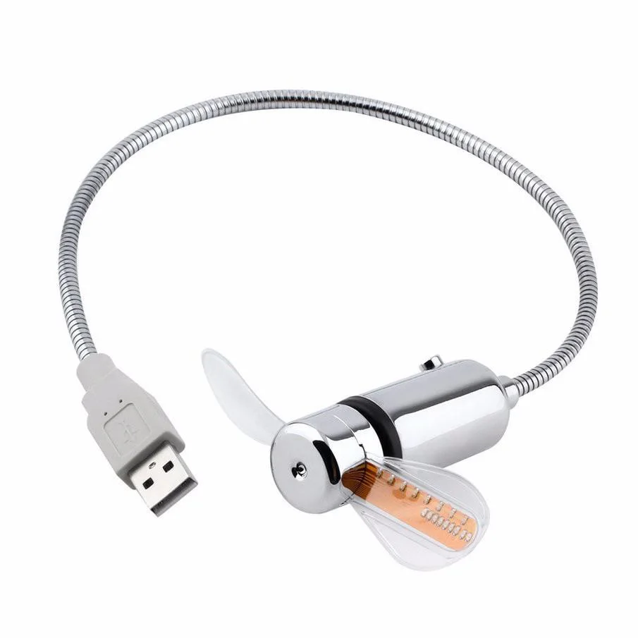 
New USB Clock Fan with Real Temperature Display Flexible LED Clock Thermometer Fan with Celsius and Fahrenheit 