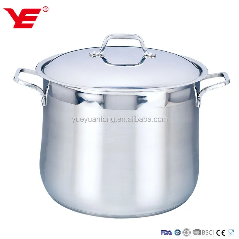 NO MOQ stainless steel stock pot / clear glass cooking pot / belly shape steel cookware