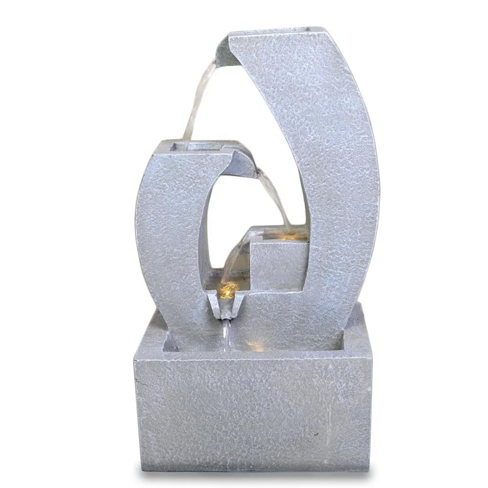 home  garden decoration water fall with light modern fountain