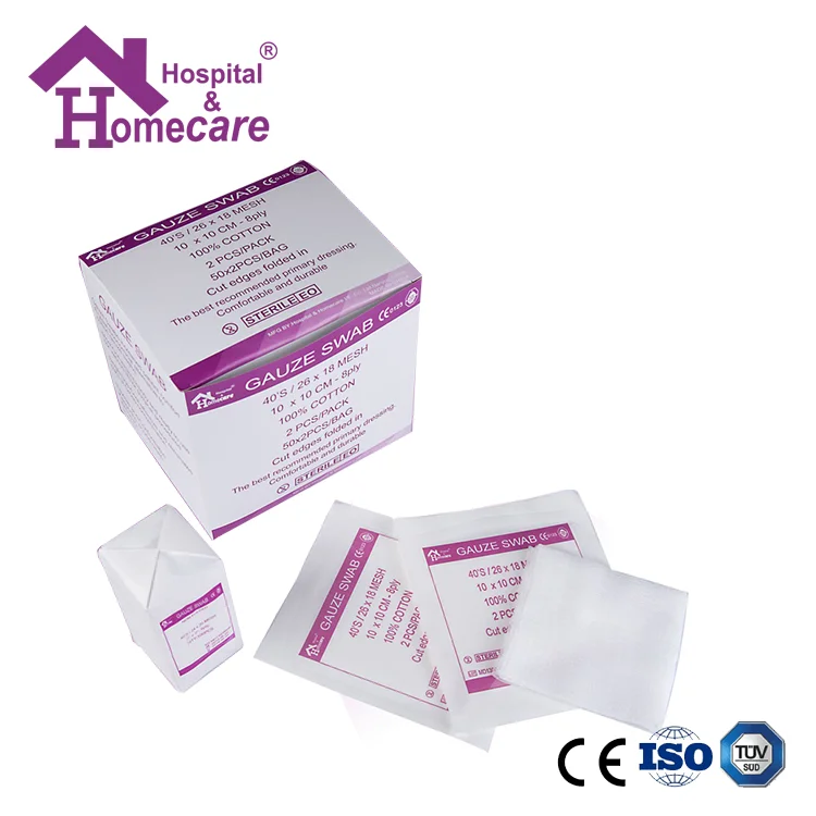Sterile Disposable Medical 100% Cotton Gauze Swab