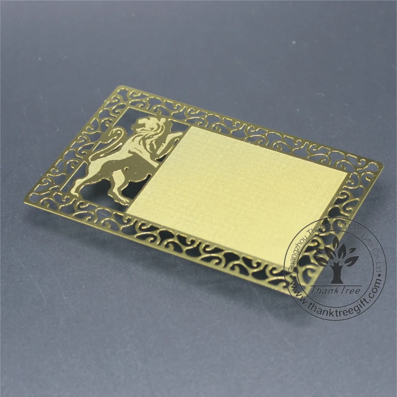 
Luxury design custom logo engraved gold blank card 