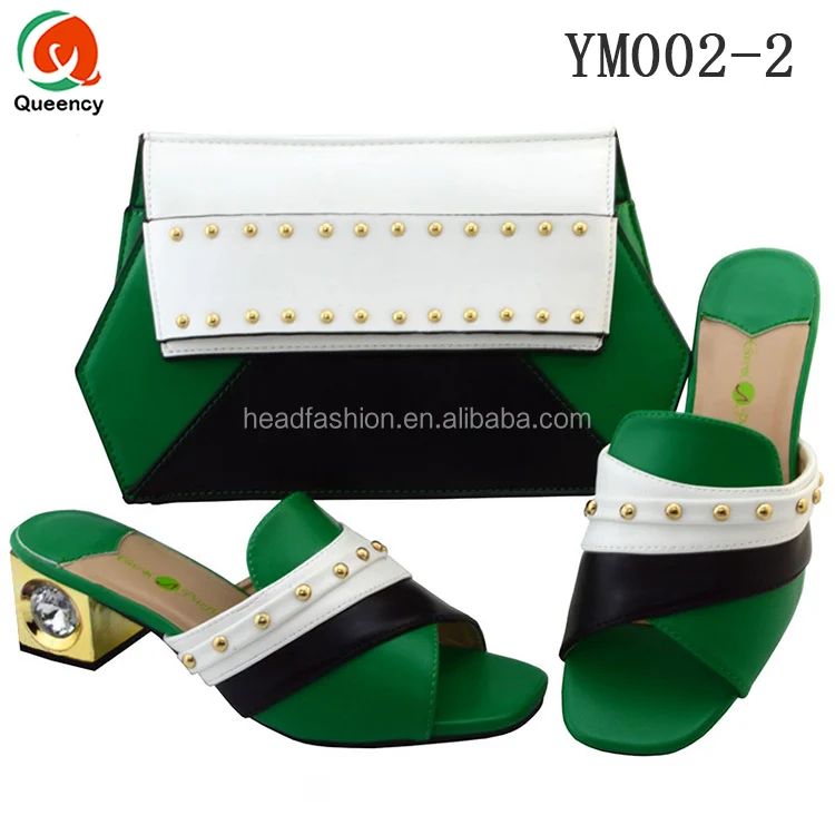YM002 Queency Fashion Wholesale African Dress Shoes and Matching Bags Yellow