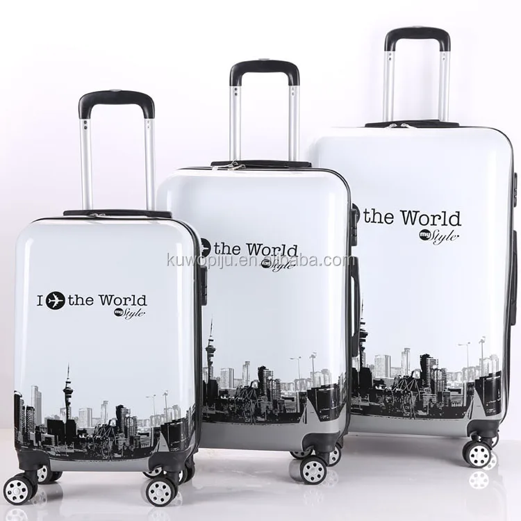 
paris eiffel tower Print abs pc luggage set 3pcs set spinner hardcase suitcase 