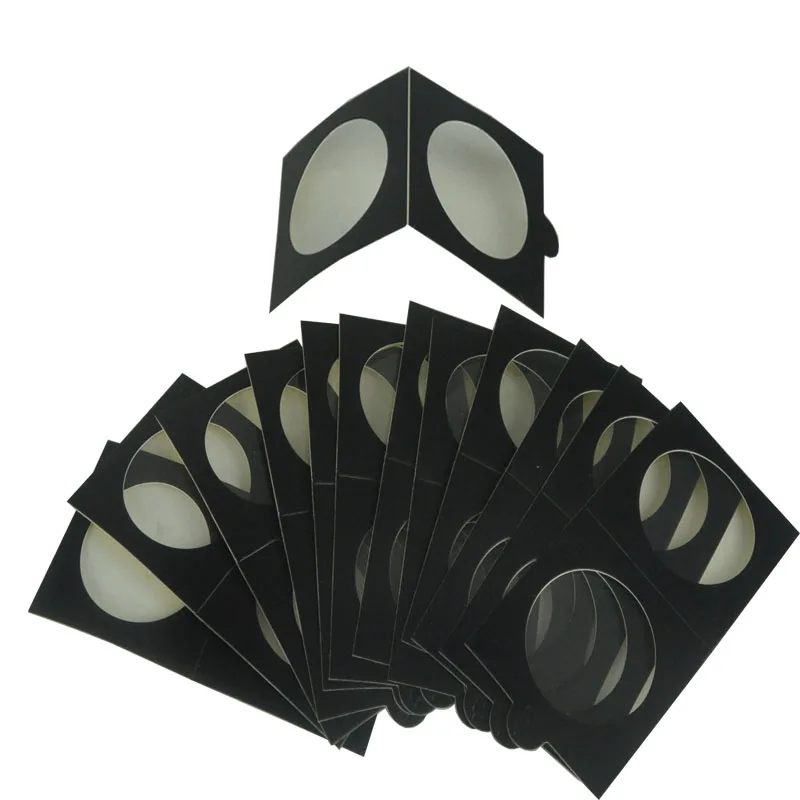 Wholesales Customized Challenge Euro Coin Collection Cardboard Holder Box With Double-side Adhesive and Clear PVC Film