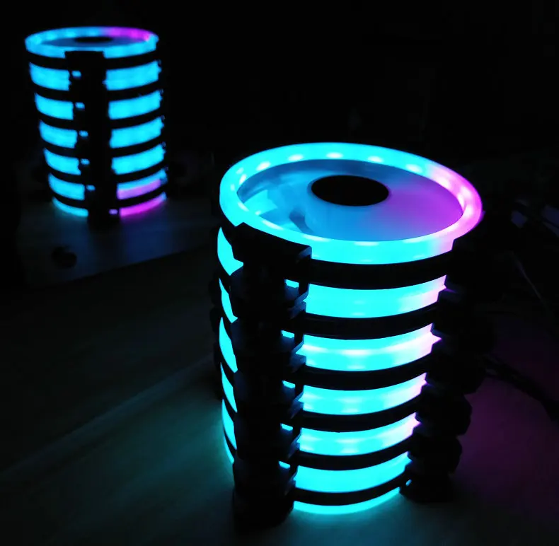 Кулер для корпуса компьютера COOLMOON, 120 мм RGB, 5 вентиляторов + 1 контроллер, кулер для процессора, охлаждающий вентилятор RGB