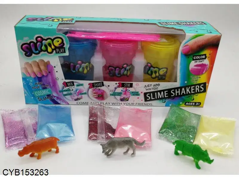 Educational diy shake  set Hot cheap promotional gift colorful  make  crystal slime making kit supplies