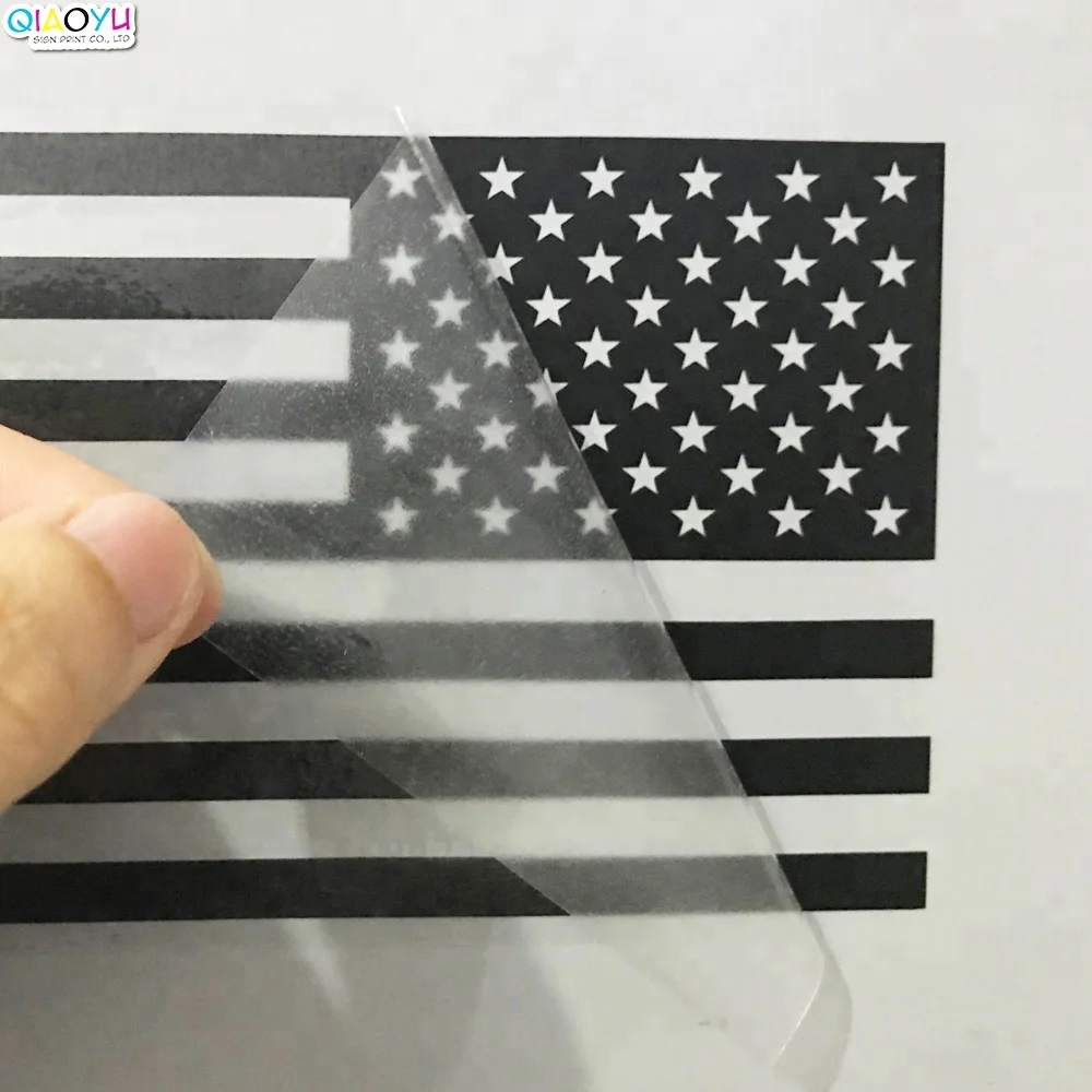 2 Packs Black American Flag Vinyl Die Cut Decal For Car Decoration