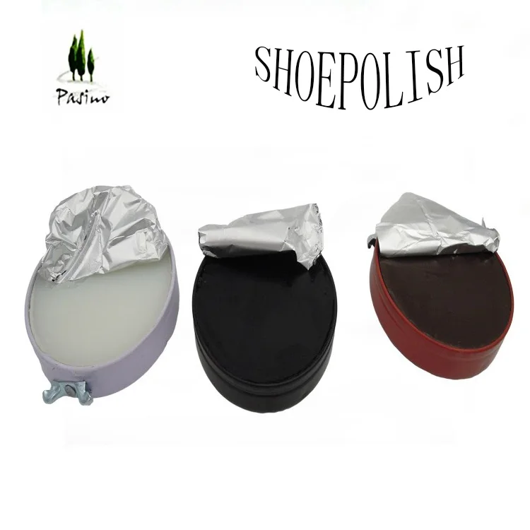 
China metal tin 50ml black solid shoe polish cream 