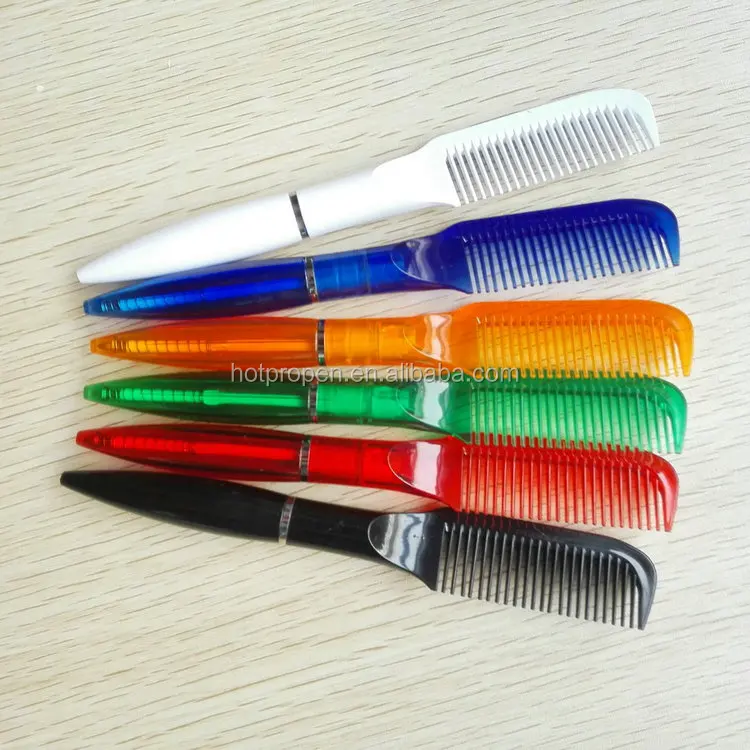 Hotel novelty personalize Promotional Transparent Comb Oil ball pen with Custom LOGO