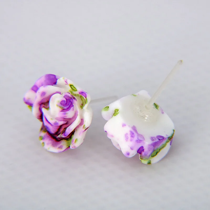 36 Pairs/Set Random Resin Flower Stud Earring Set Handmade Elegant Colorful Floral Earring Set Mix Anti Allergy Earrings