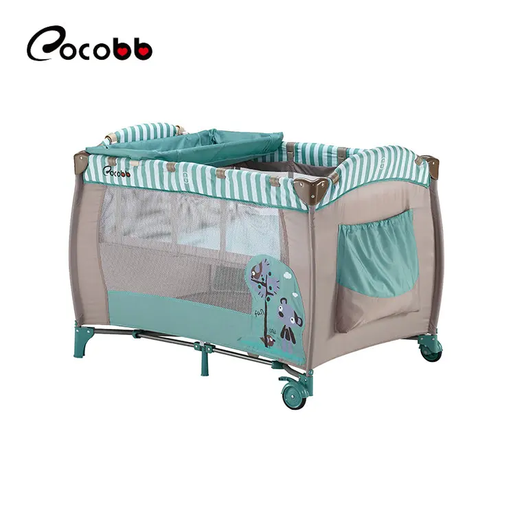 Portable foldable baby play yard cuna bebe baby playpen with EN716 certification cuna cama