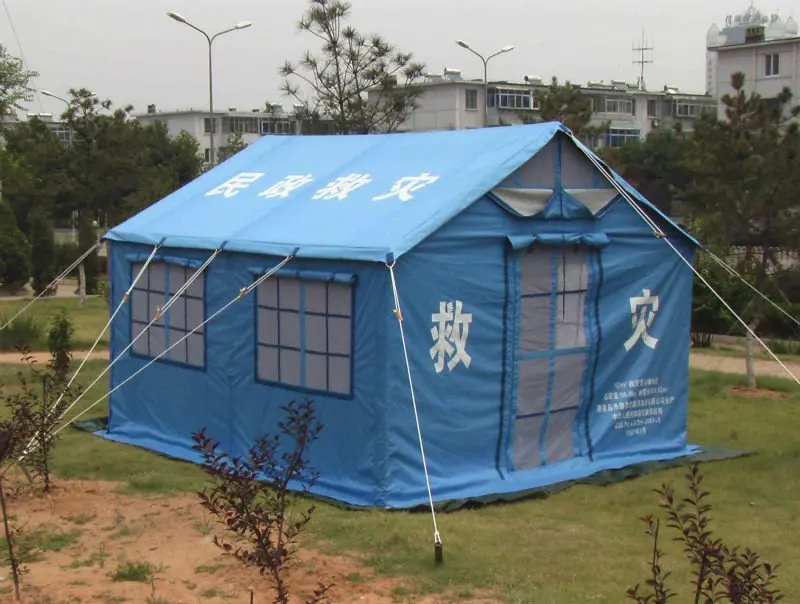 Aosener 12 square meters waterproof canvas tarpaulin tent winter relief tent emergency shelter tent
