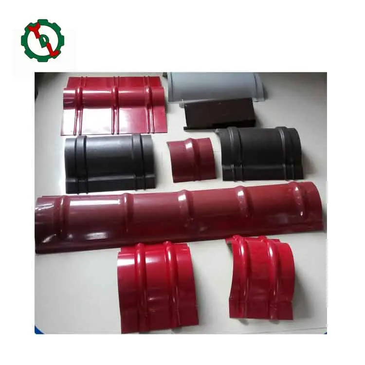 Classic Metal Roof Tile Ridge Cap Sheet Roll Forming Machine With Hydraulic Punching Stamp