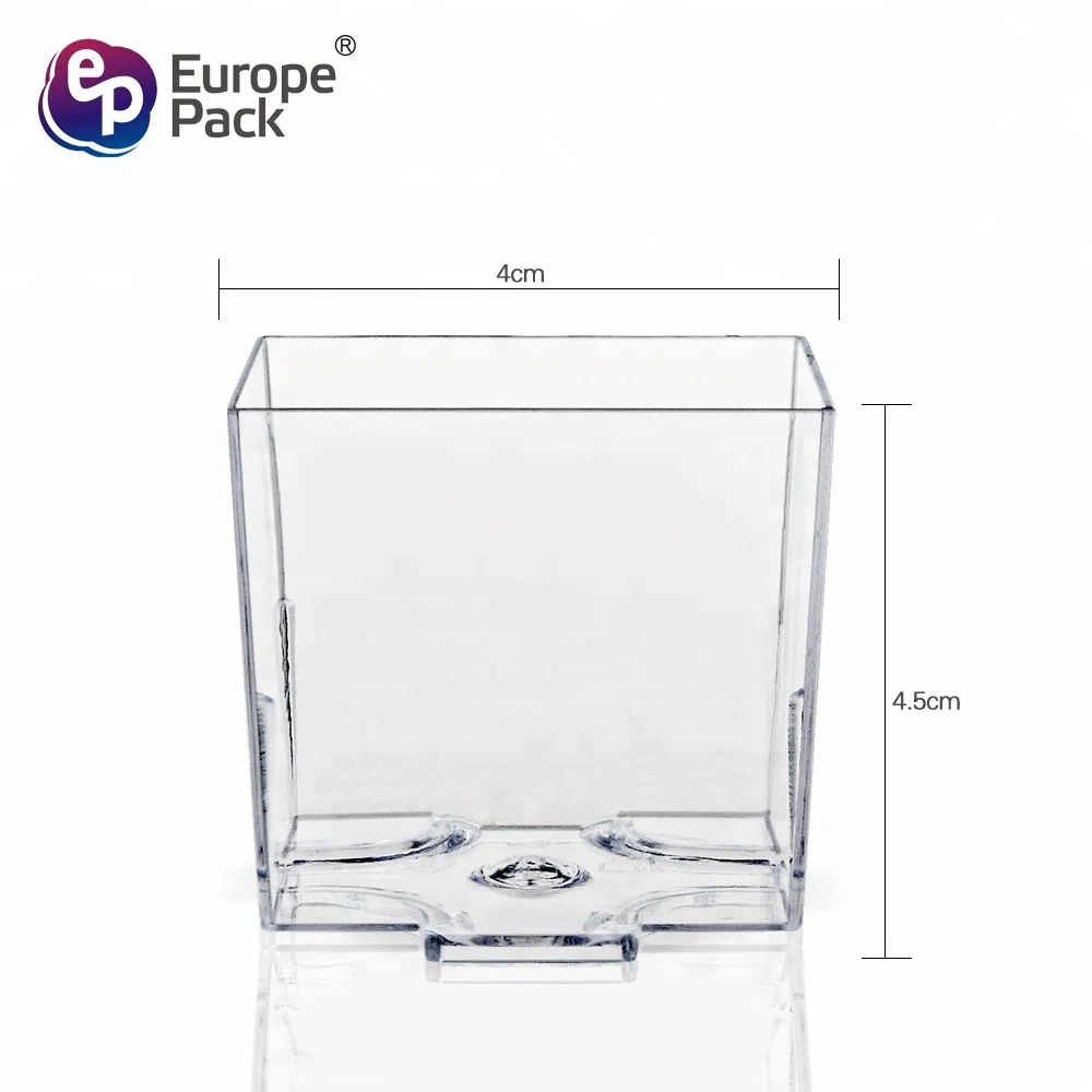 High quality mini disposable dessert square plastic cups with 60ml capacity