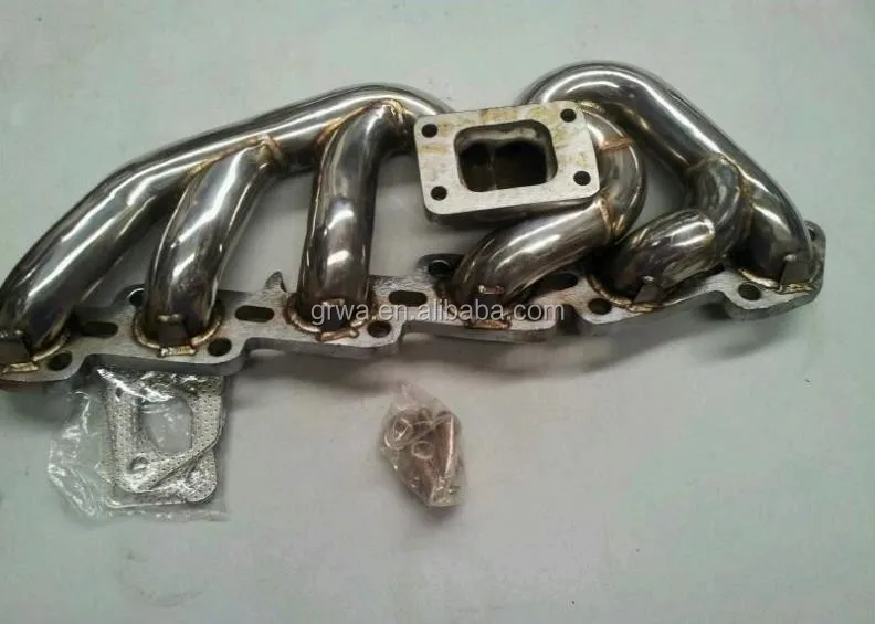 Stainless Steel Exhaust Header Manifold Fit for Nissan T3/T4 85-02 Skyline/240SX R31/R32/R33 RB20DET/RB25