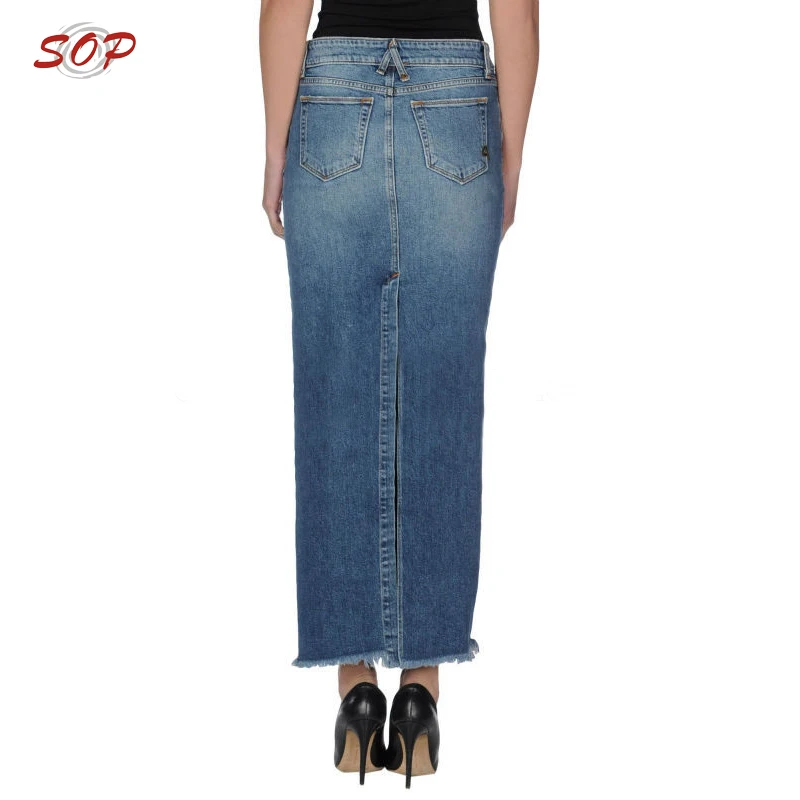 Women latest long jeans skirts pencil design
