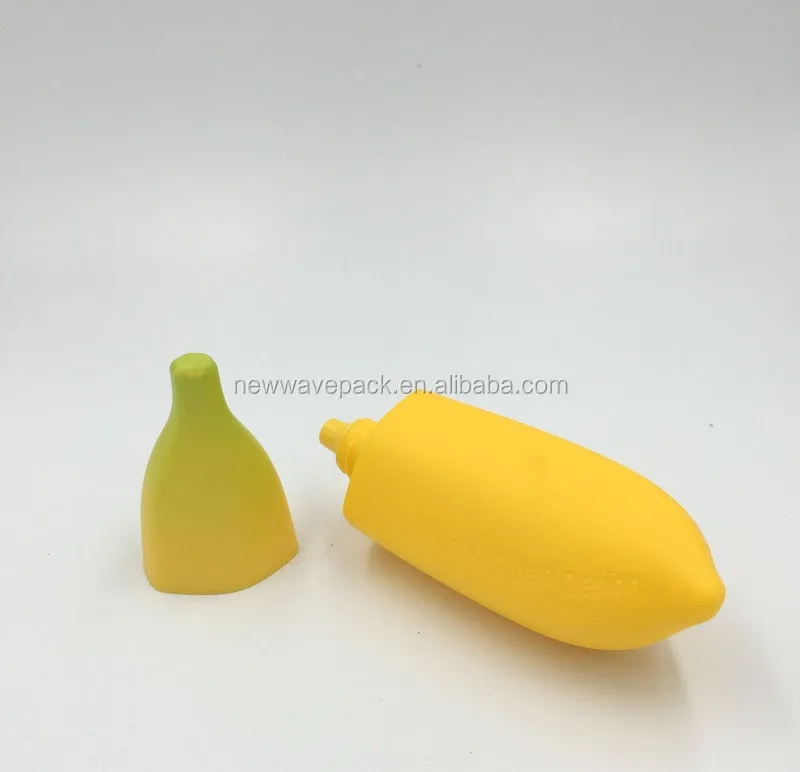 45/80ml yellow banana shape plastic lotion bottle/hand cream packaging tubes container