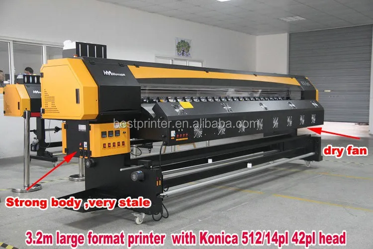K Jet 3.2m large format solvent printer with 4 or 8 Konica 512 14pl head