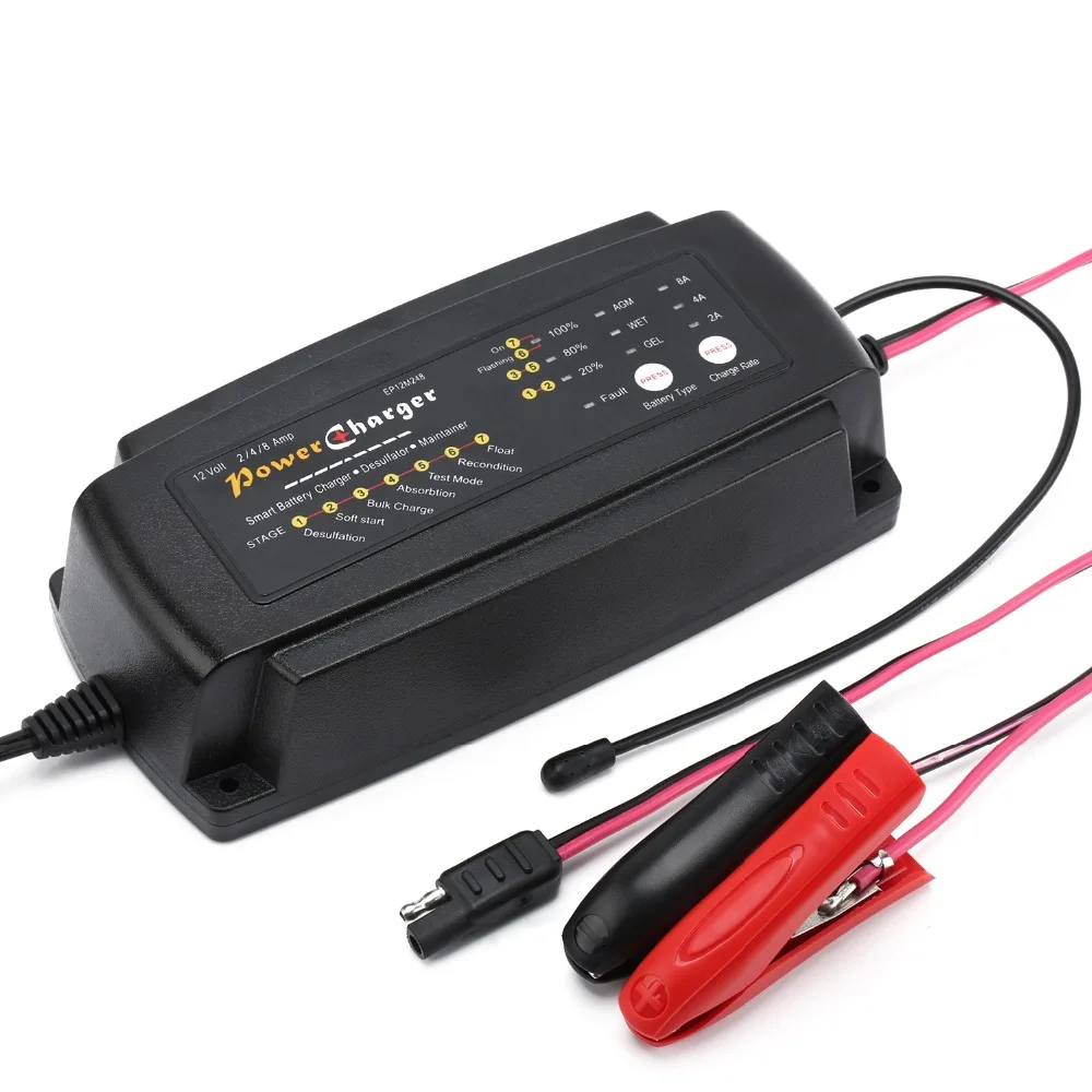 7 stage smart battery charger electric golf cart 24V lead acid car truck Battery Charger 1A 2A 4A