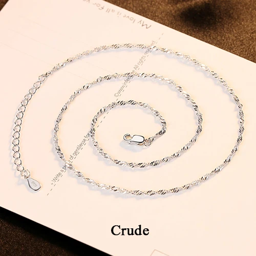 CZCITY Wholesale New Fashion 925 Silver Crude Or Fine Rhombus Shaped Chain Necklace For Women & Men Party Gift Jewelry
