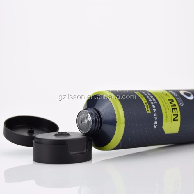 100 мл пустая черная косметическая упаковка для ухода за кожей мужской пластиковый тюбик для очистки лица