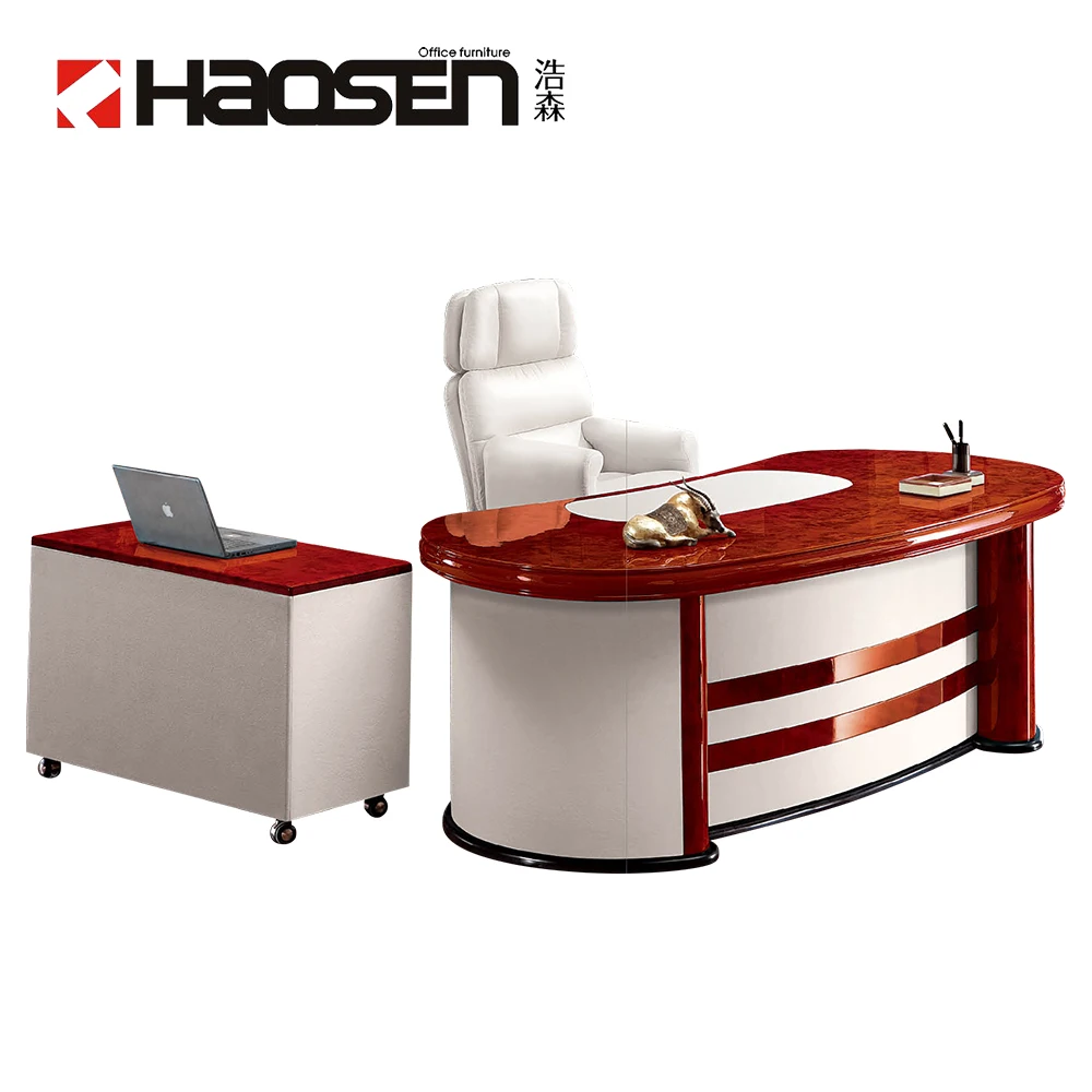 ROLLS 6836-white Manufacturer plush walnut modern managing director office table