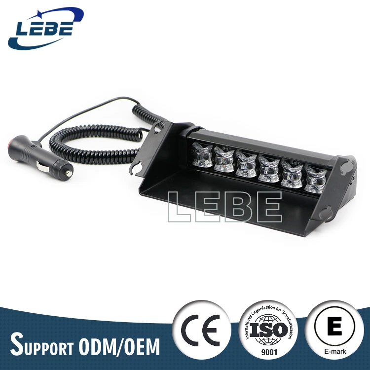 12V LED dash deck emergency strobe light with suction cups