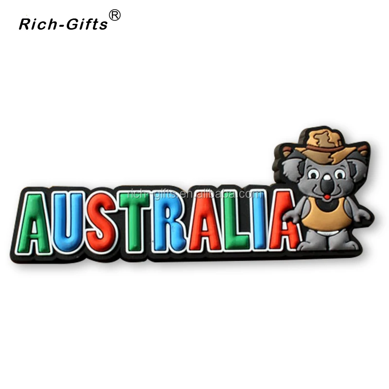 Custom Kangaroo Shape 3D PVC Rubber Souvenir fridge magnet For Australia