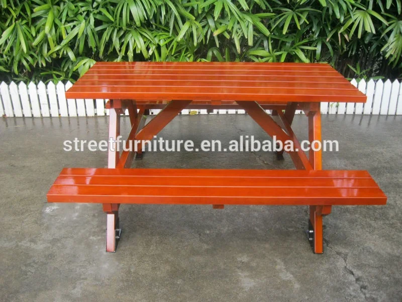 Factory sale 1500mm length wooden 2 seat bench with table,wooden bench table set