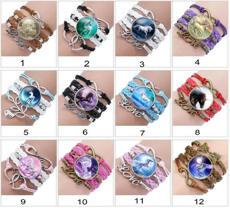 Hot Fashion Boys Girls Kids Children Bracelet Horse Unicorn Charm Bracelet Accessories Bracelet For Party Or Club Gift