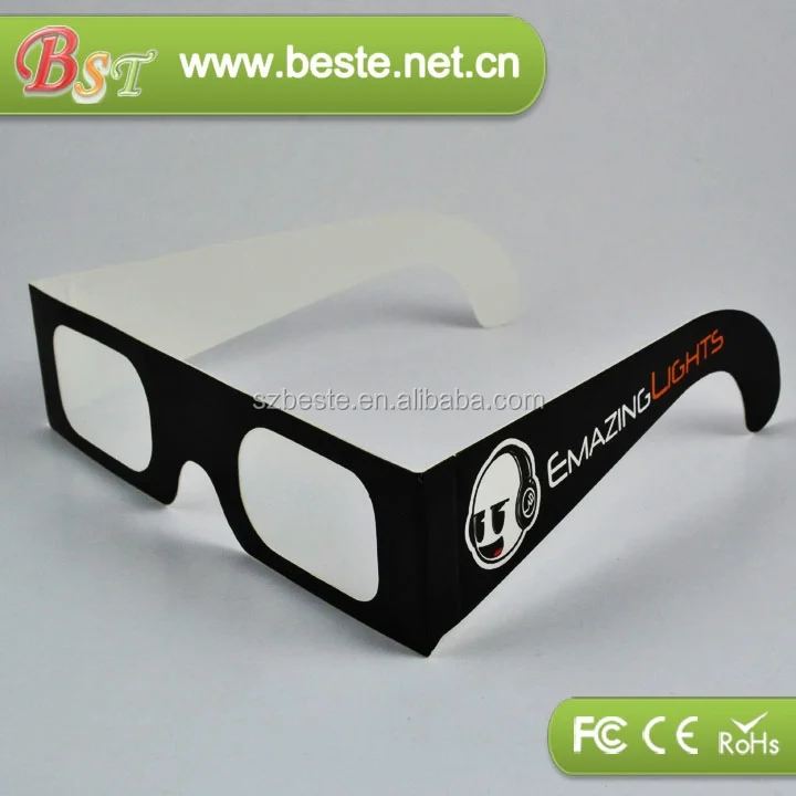 
paper cardboard christmas rainbow glasses,3d rave prism glasses 