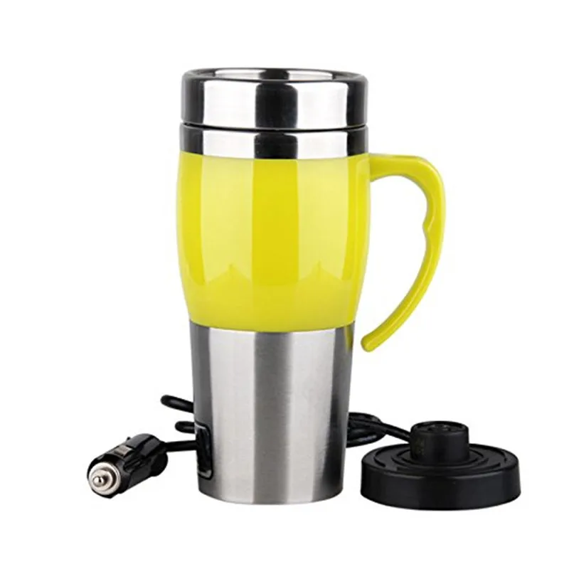 400ml brand car electric kettle double layer stainless steel sealed USB heating cup boiled water /eggs 10 minutes fast heating