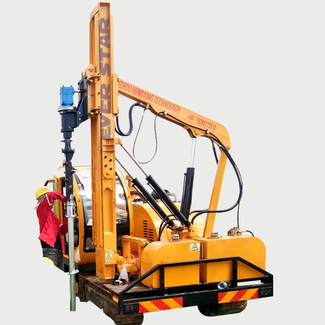 hydraulic auger screw piling machine hydraulic hammer press ground screw pile driving machine