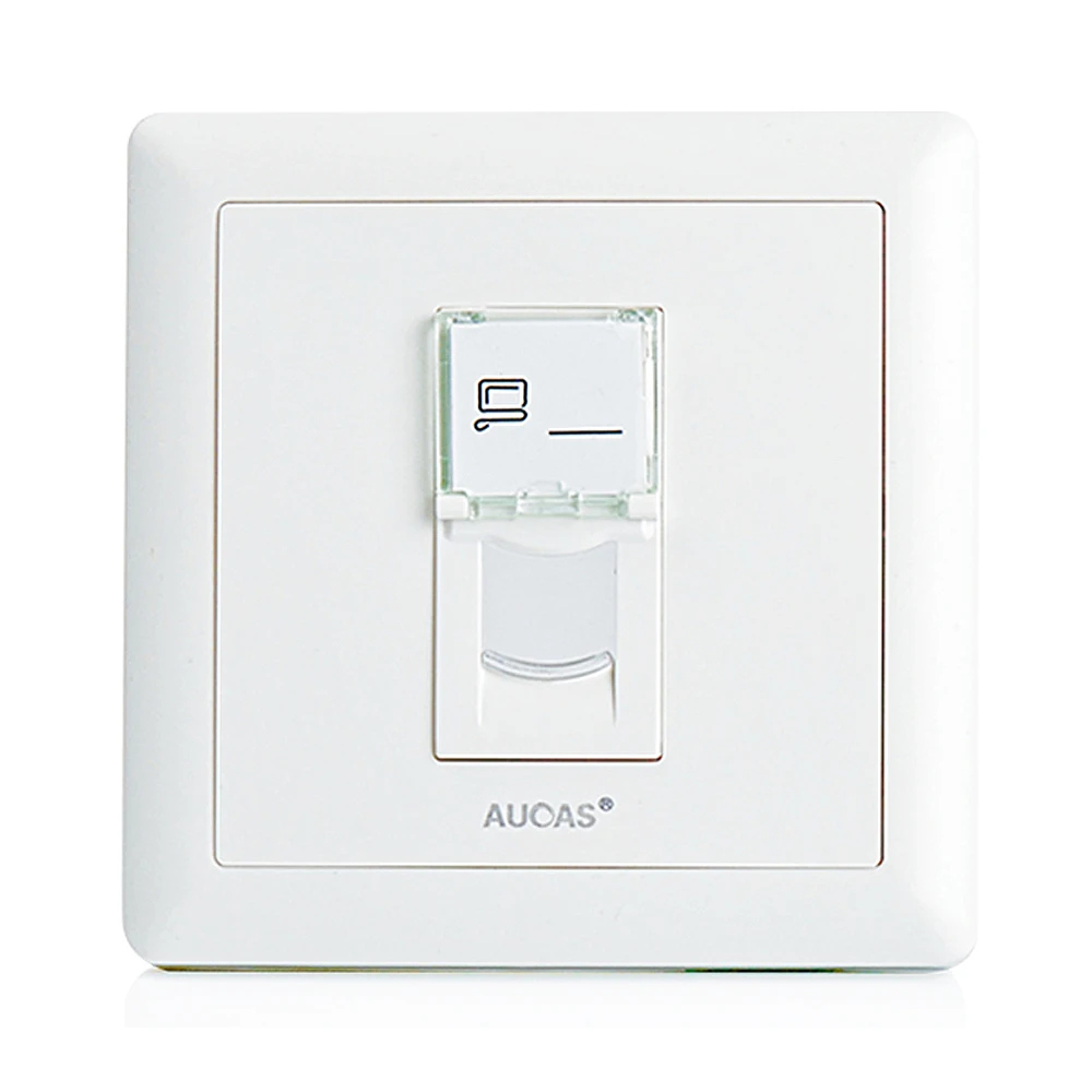 Aucas High Quality ABS Cheap Wall Outlet Rj45 single port network Faceplate