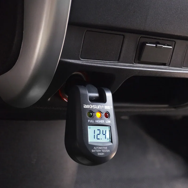 Allosun EM281 Automotive Battery Tester Digital Display 12v Led Digital Car Battery Tester