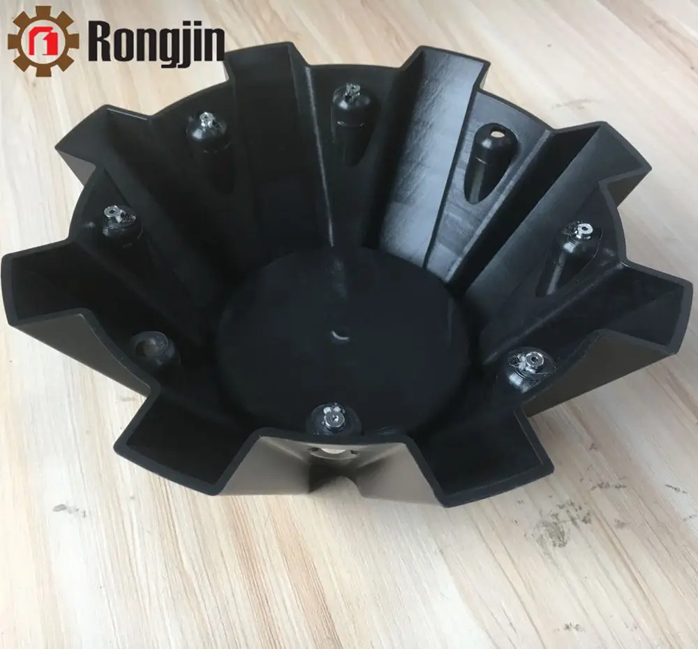 8lugs No Logo  flat black with chrome rivets  wheel center cap