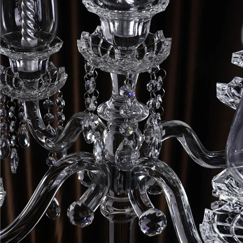 Hot sale! New 5 arms beads crystal glass candelabra centerpiece
