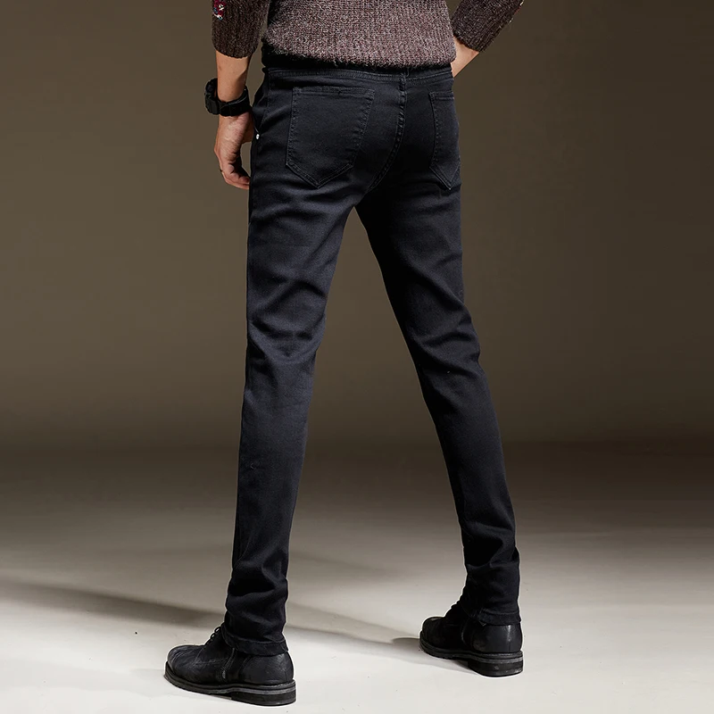 2022 men jeans stretch version of the South Korean version of the trend black casual long trousers men thick style.