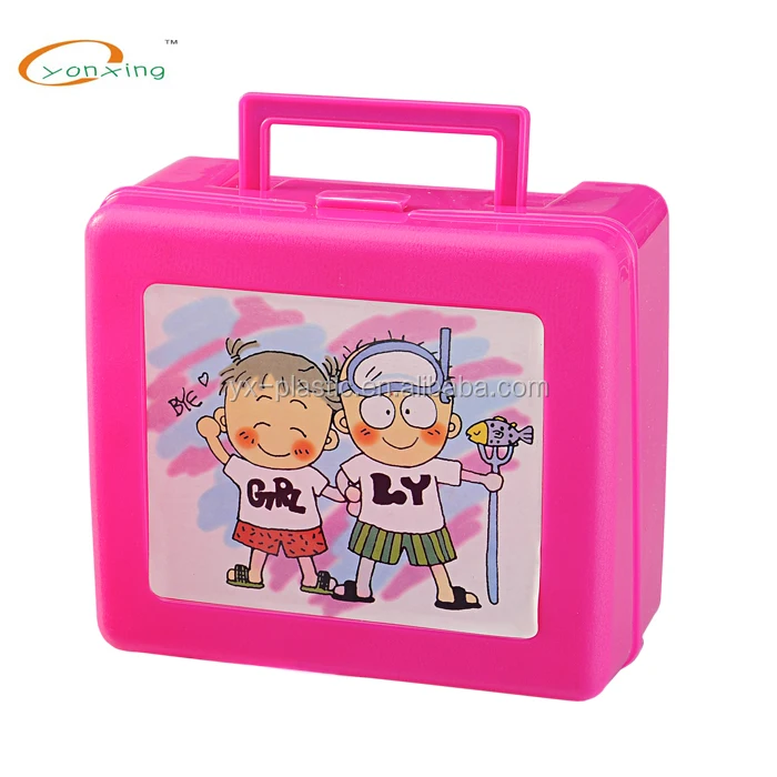 plastic food container with handle container with water bottle and  lunch box
