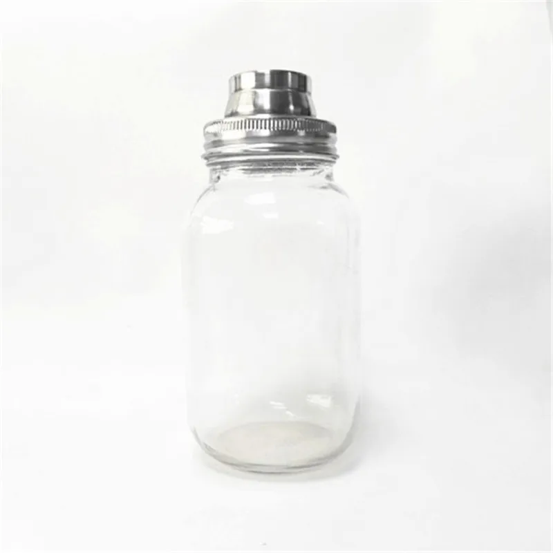 Unique Cheap Mason Jar Transparent Glass cocktail shaker wholesale