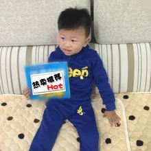 New 2015 children spring autumn clothes sets baby boys girls hoodies+pants Jeep,bike,feather sweatshirts sport clothing