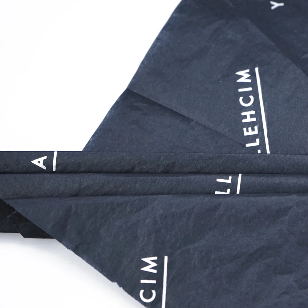 
Custom logo printed tissue wrapping paper with gold or sliver logo 