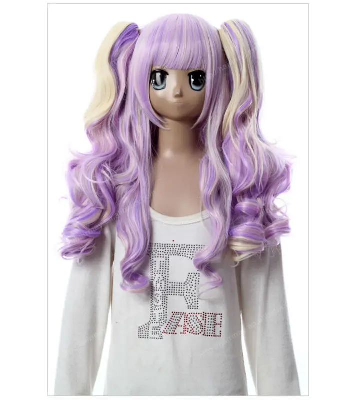 lolita cosplay fake wigs colorful hair