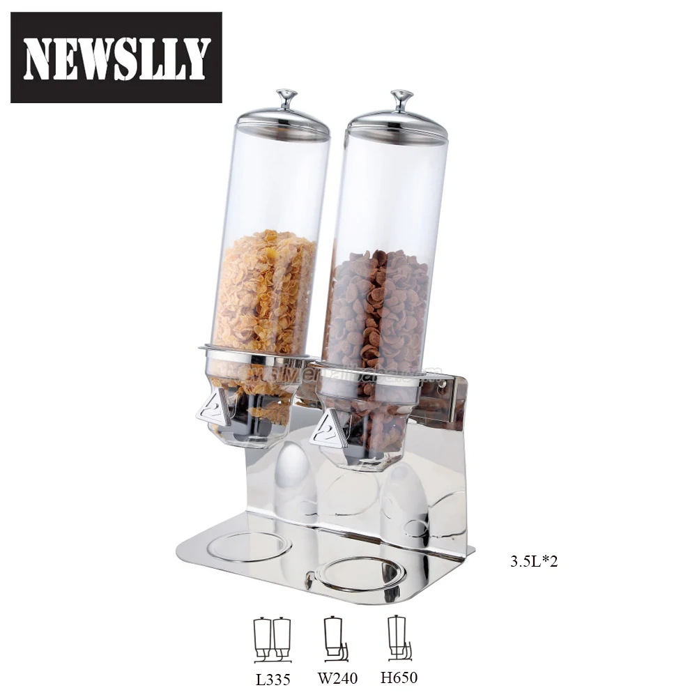 Eco-friendly acrylic Triple Bulk Dry Food Cereal Dispenser
