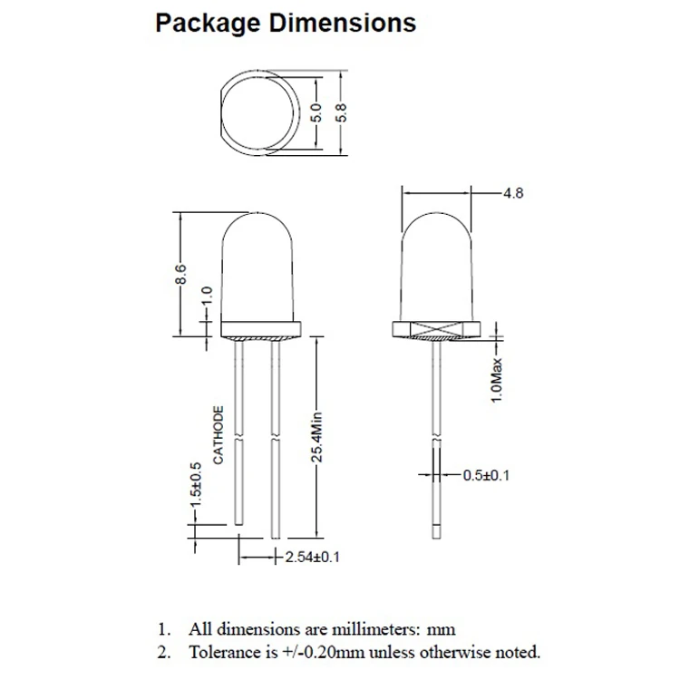 Factory price through hole led diodo Sanan chip red blue green white 3mm 5mm blinking led diodes