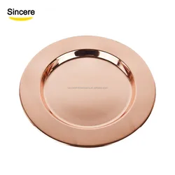 Hot sell stainless steel charger plate rose gold wedding charger plate