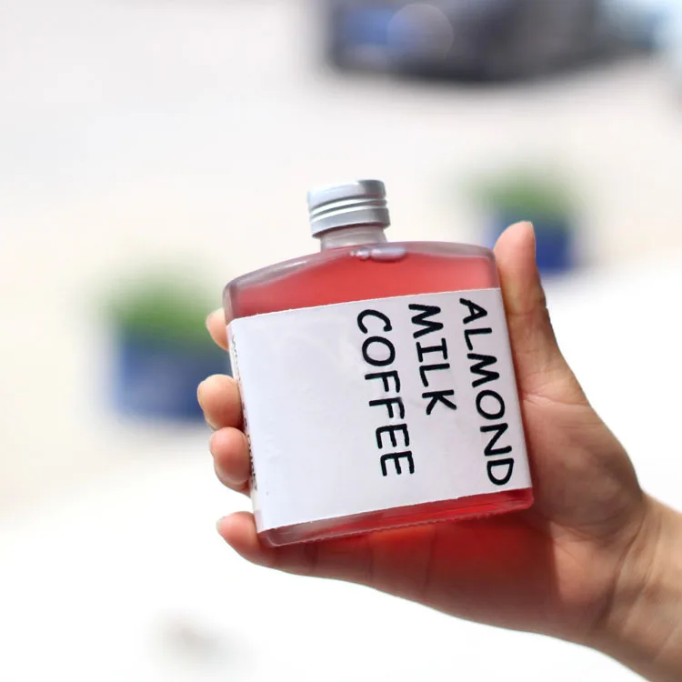 New hot 200ml empty cold coffee glass bottle with metal lid