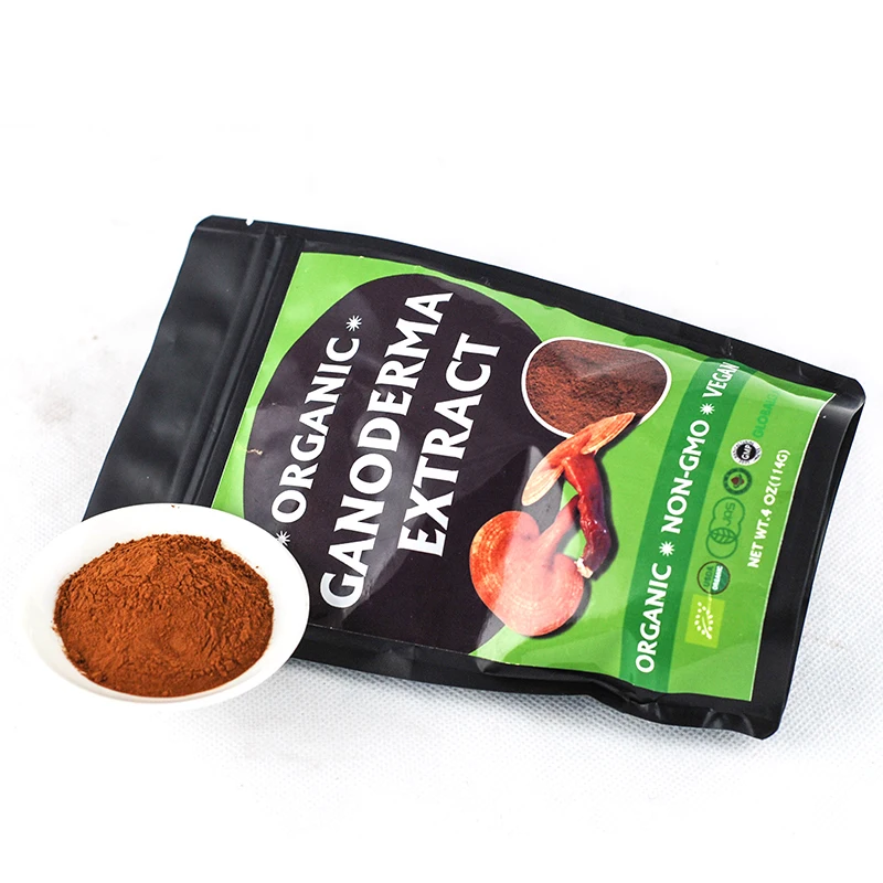 100% Organic Red Reishi Powder Package Lucidum Ganoderma Extract Product