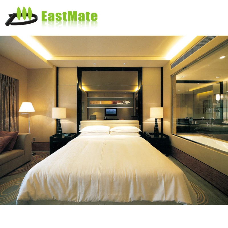 Fashion Modern Hotel Furniture Bedroom Set Solid Wood Wood Beds for Hotel Bedding Room Set Antique Factory Manufacturer Wood