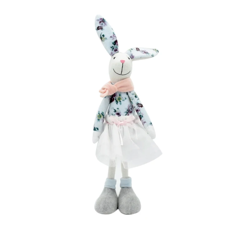 Предмет украшение кролик Декор пасхальные поделки идеи ткань 2021 новый кролик украшение для дома с цветочными продуктами синий дизайн на заказ